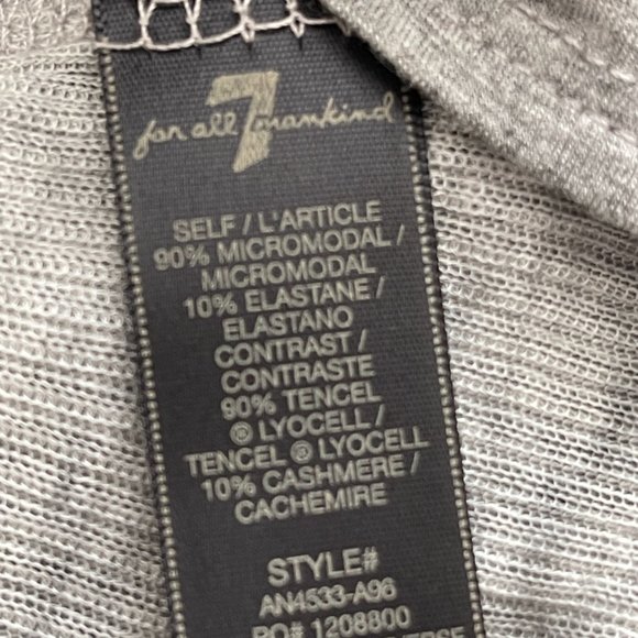 NWT 7 for all Mankind  Long Sleeve Top Tunic - Picture 8 of 8